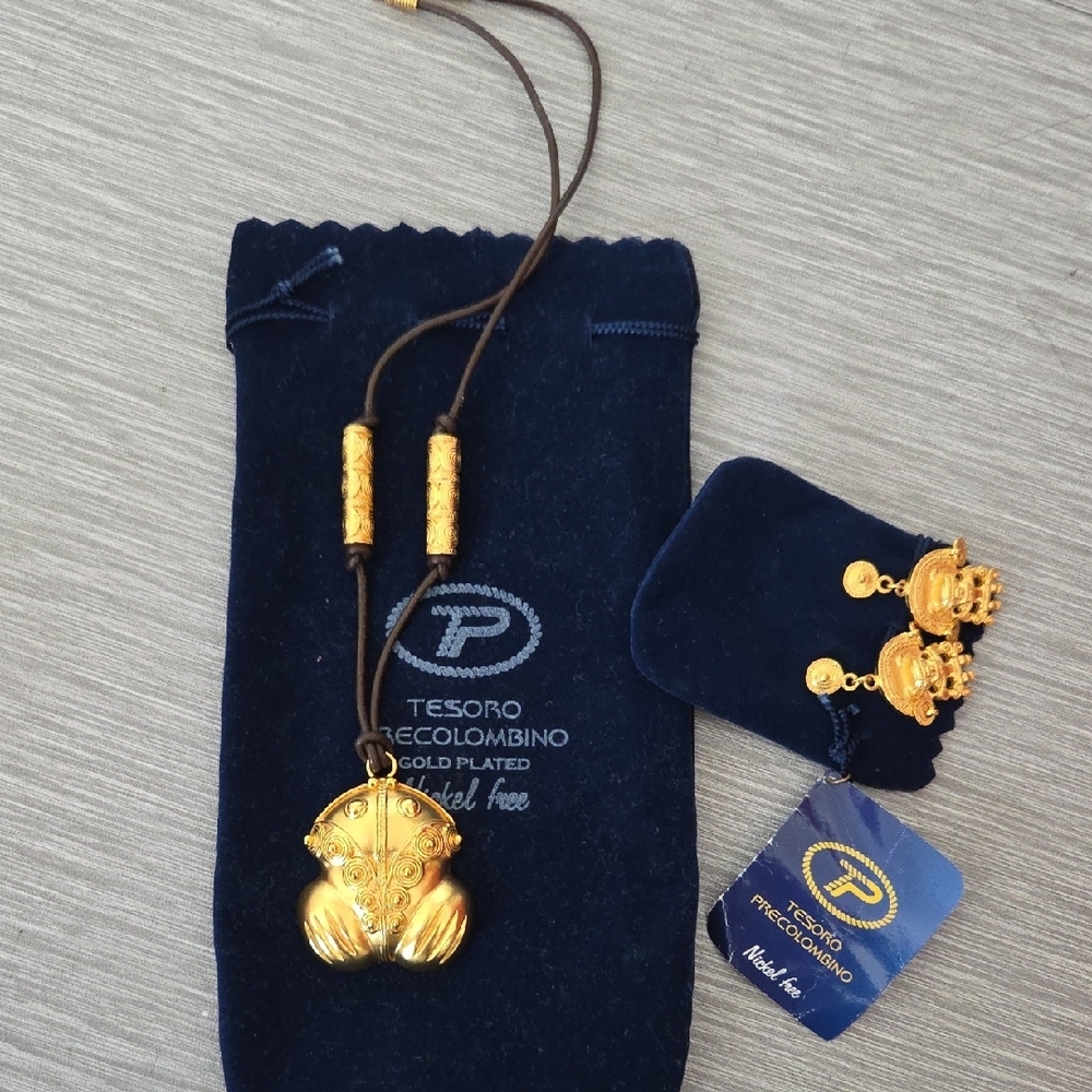 Gold Plated Necklace and Earrings Set